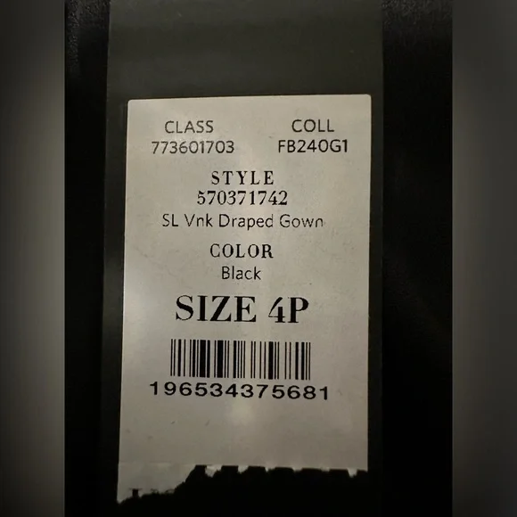 White House Black Market Sleeveless Draped Gown 4P Black V-Neck Chiffon Lined - Picture 16 of 16